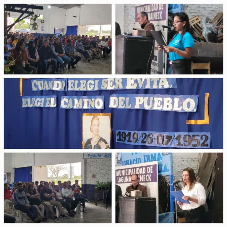 Emotivo acto en conmemoración por los 71 años del fallecimiento de Eva Duarte de Perón